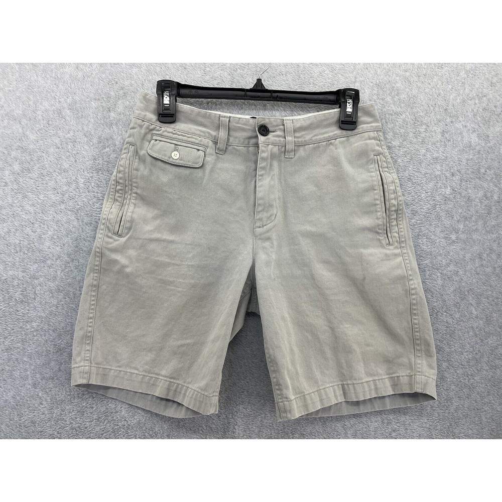 Goodale Men's Chino Shorts Khakis Size 30 Solid Beige Slash Pockets 100% Cotton